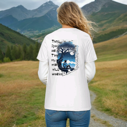 Daws thru space and time my mind will wander Unisex garment-dyed heavyweight t-shirt