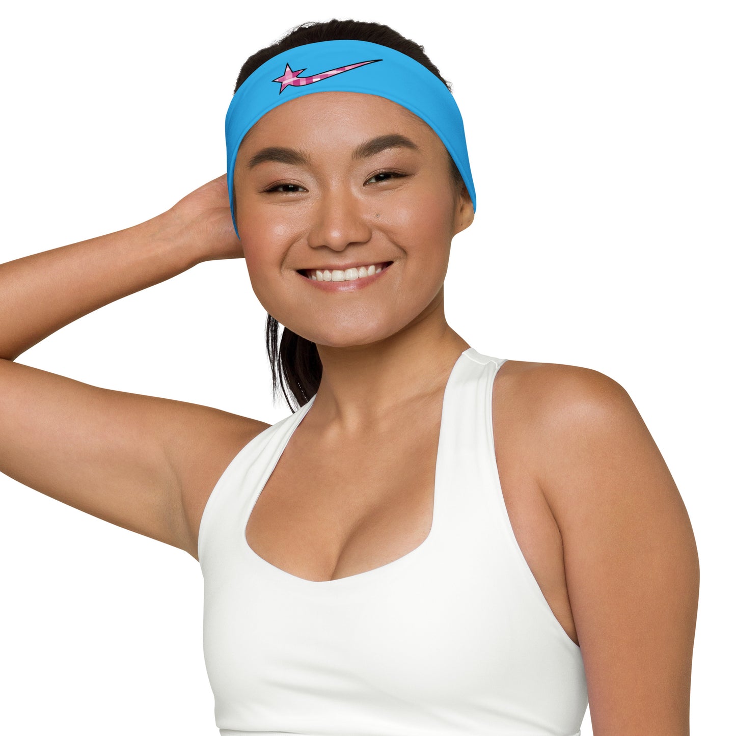 DawsGirl pink plaid star Headband