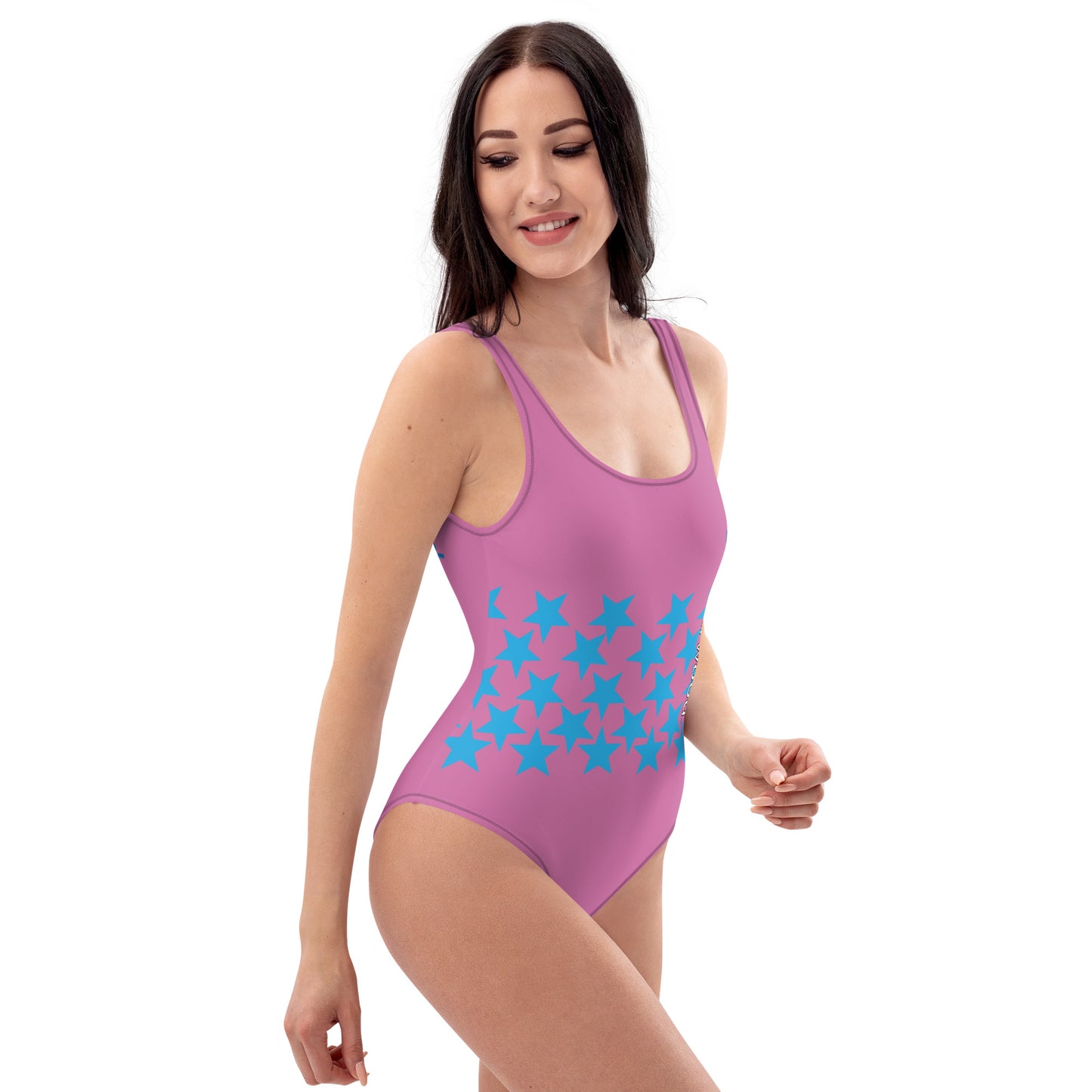 Daws star accent pink One-Piece Swimsuit