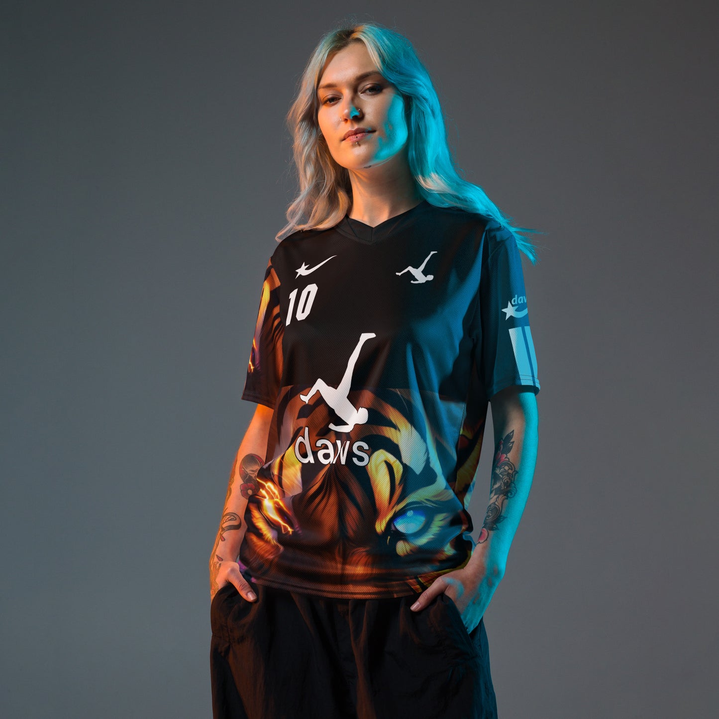 Eye of the tiger Daws unisex soccer jersey