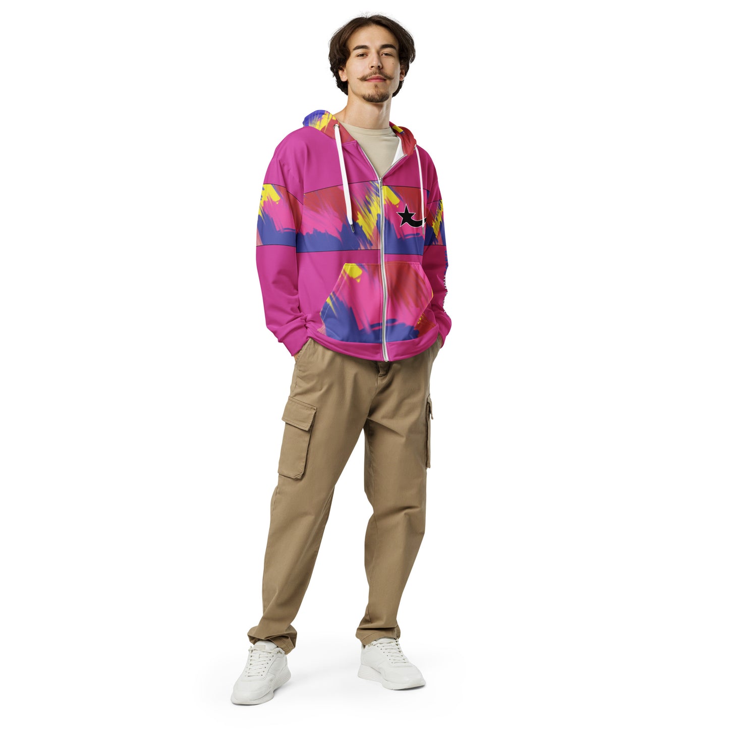 Daws logo multi pink Unisex zip hoodie