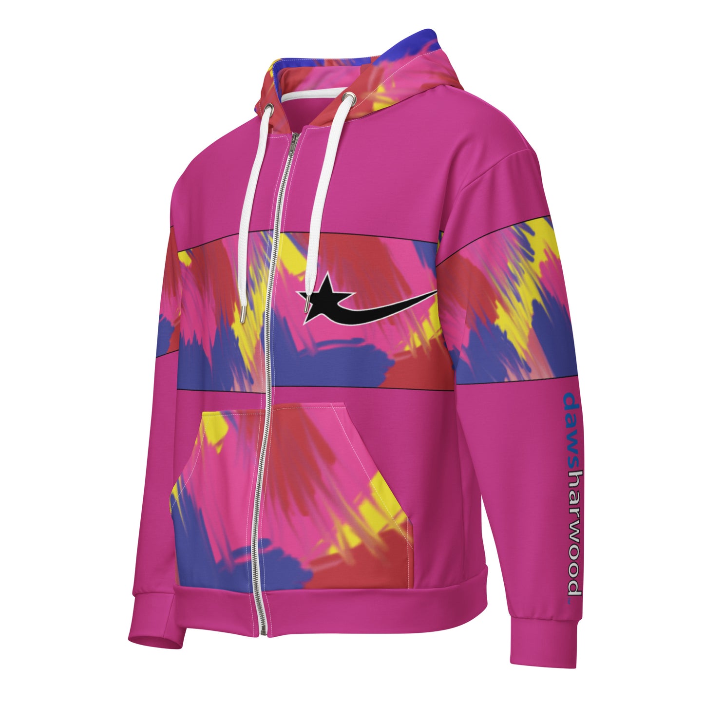 Daws logo multi pink Unisex zip hoodie