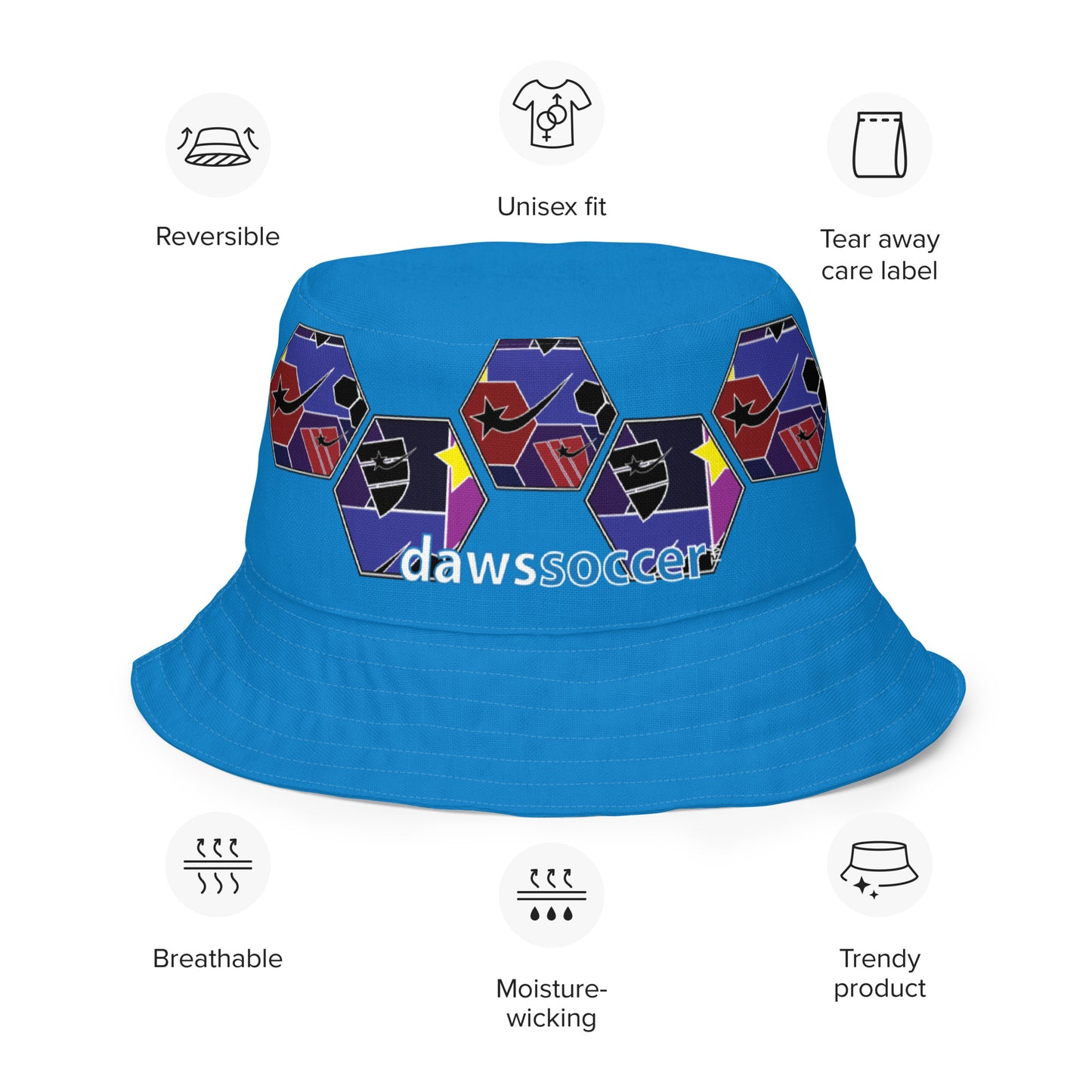 Daws soccer shape accent Reversible bucket hat
