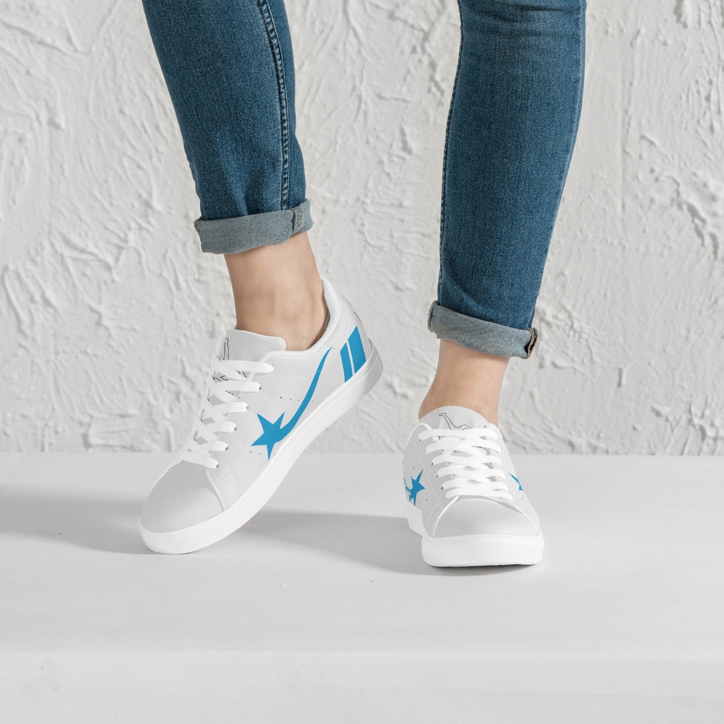 Daws Classic Low-Top Leather Sneakers - White/Black