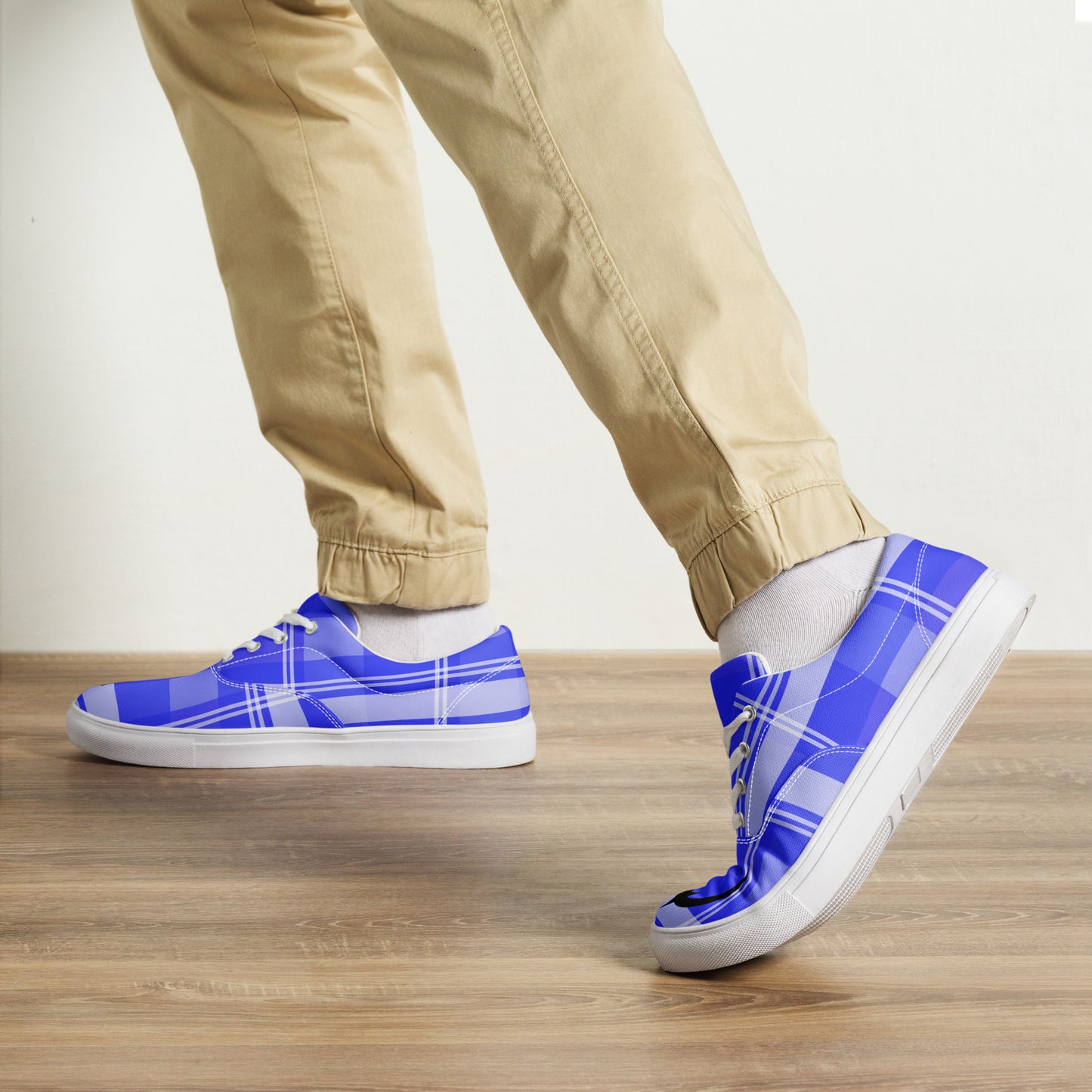 Daws plaid star Men’s lace-up canvas shoes