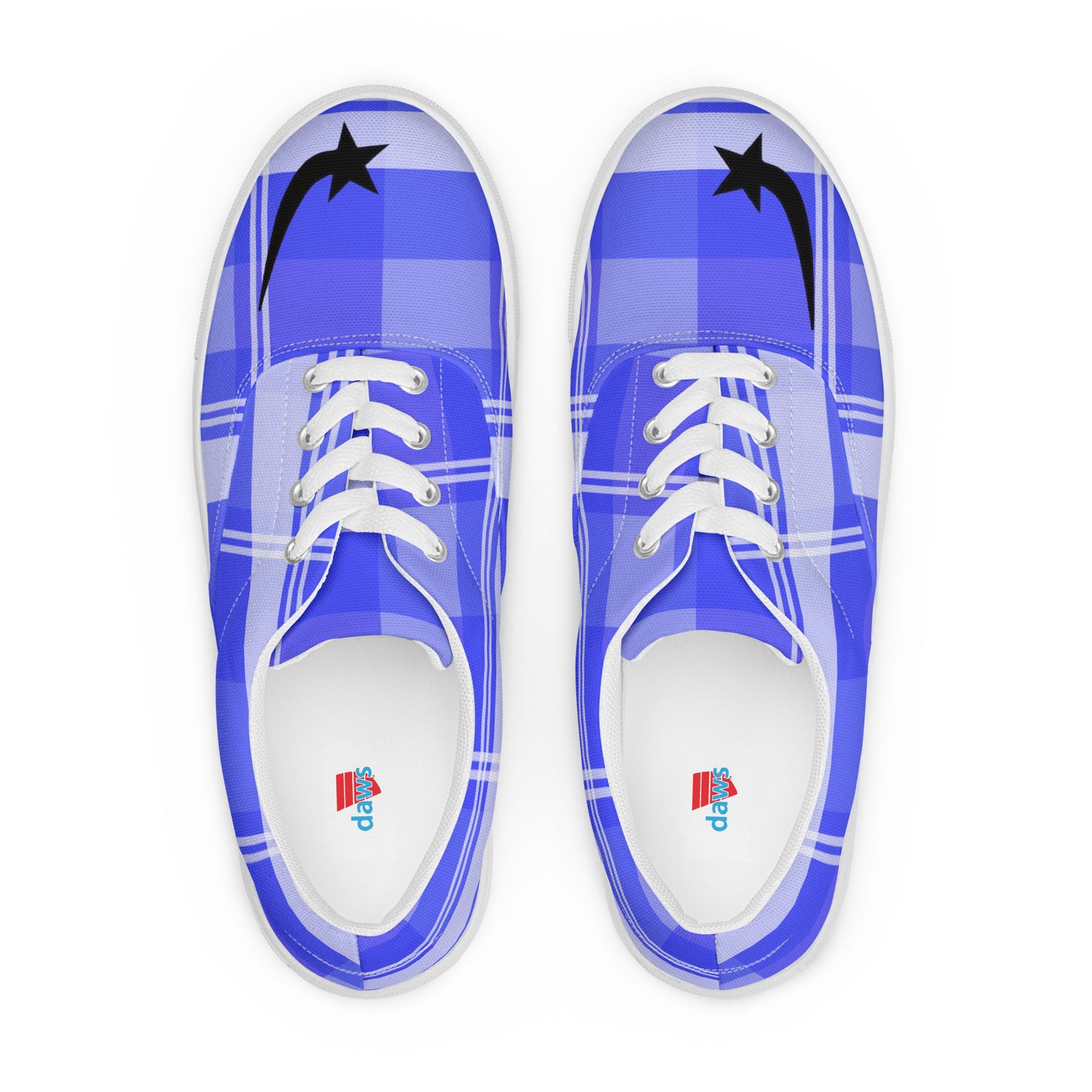 Daws plaid star Men’s lace-up canvas shoes