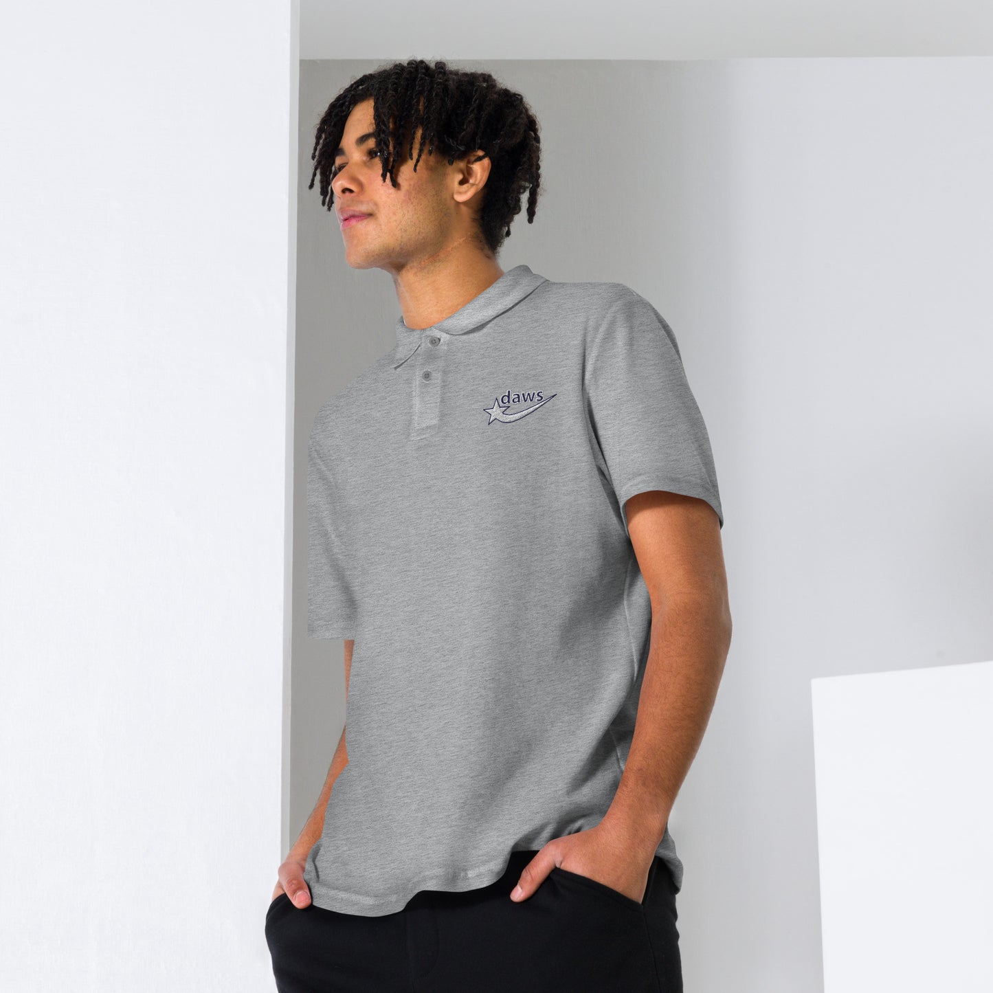 Daws embroidery logo Unisex pique polo shirt