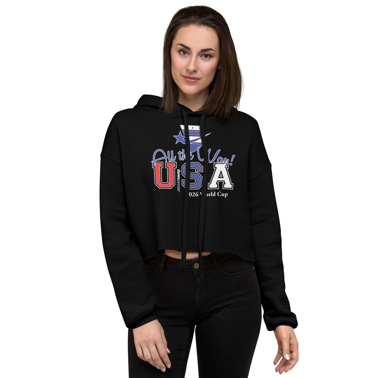 USA all the way world cup 2026 Crop Hoodie