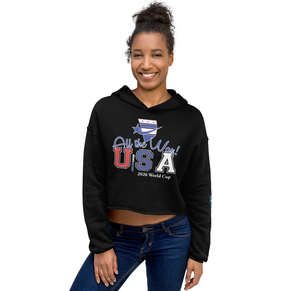 USA all the way world cup 2026 Crop Hoodie