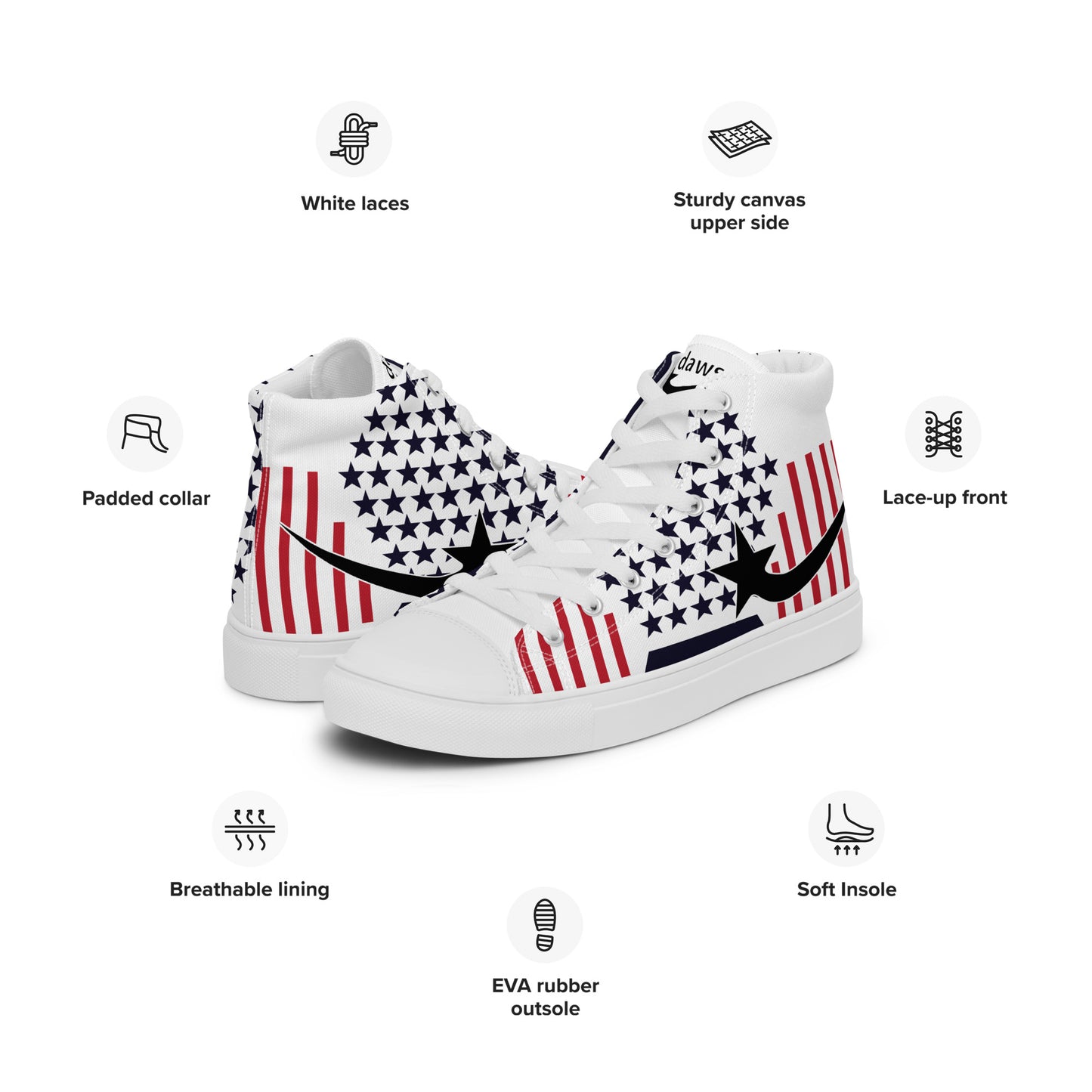 Daws Starswag Women’s high top canvas shooting star shoes