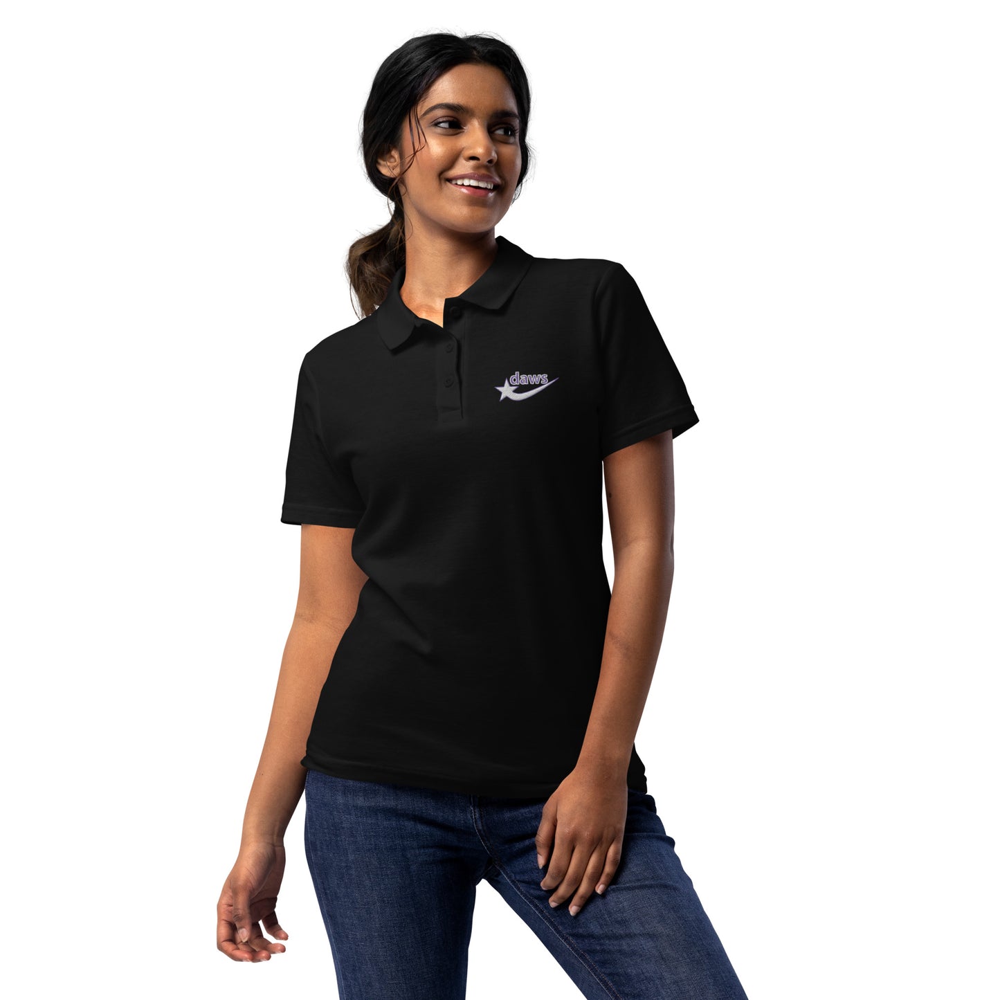 Daws embroidery logo Women’s pique polo shirt