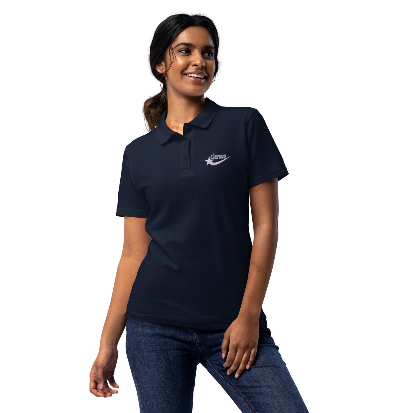 Daws embroidery logo Women’s pique polo shirt
