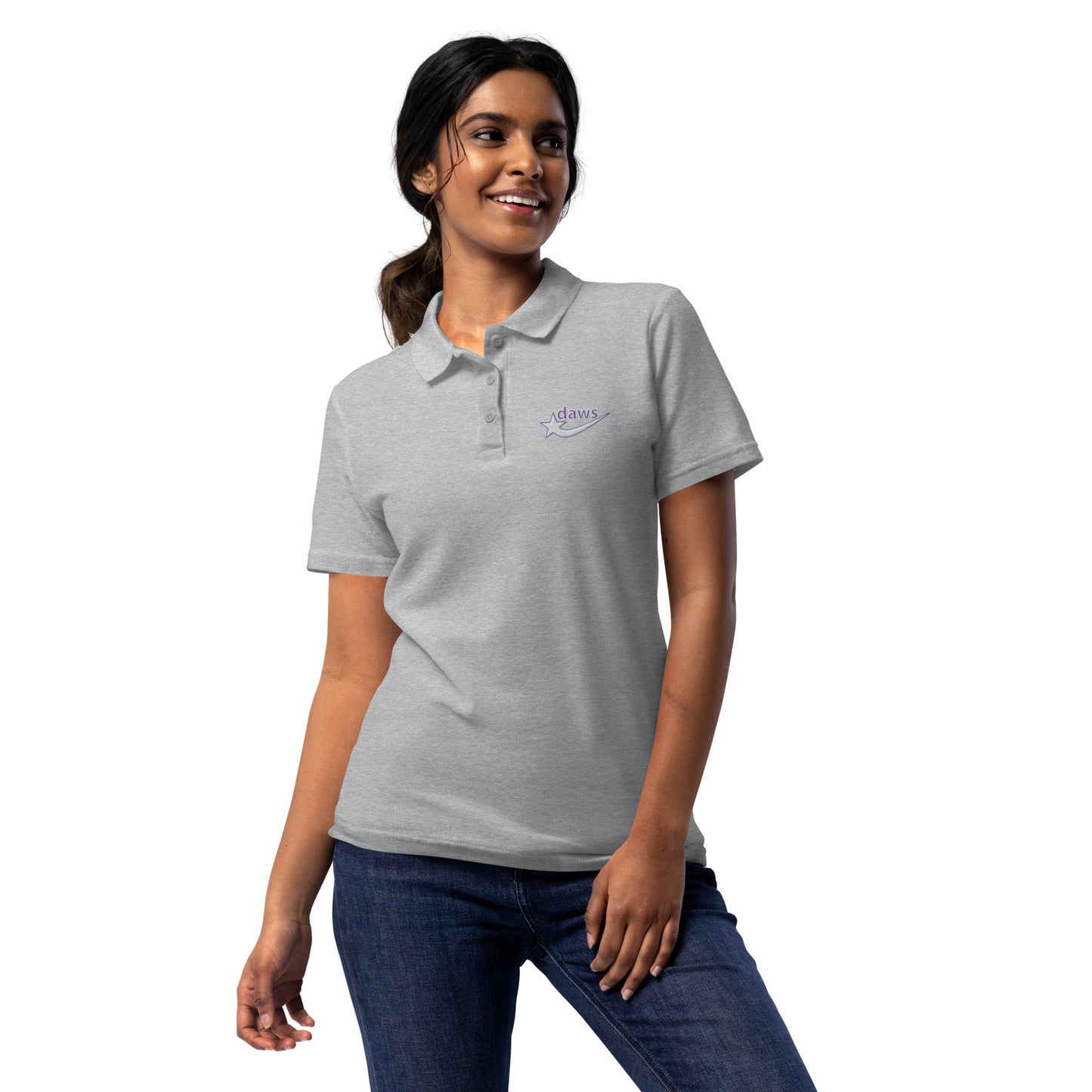 Daws embroidery logo Women’s pique polo shirt