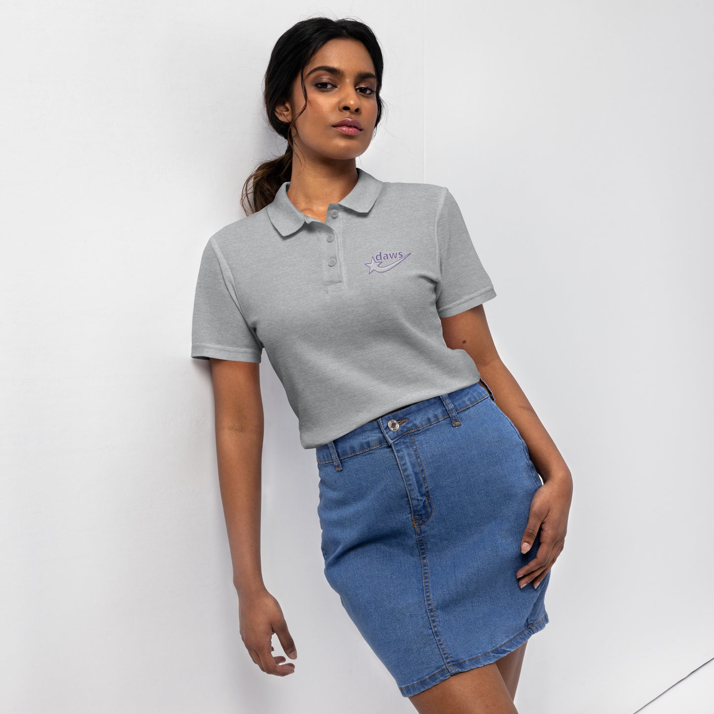 Daws embroidery logo Women’s pique polo shirt