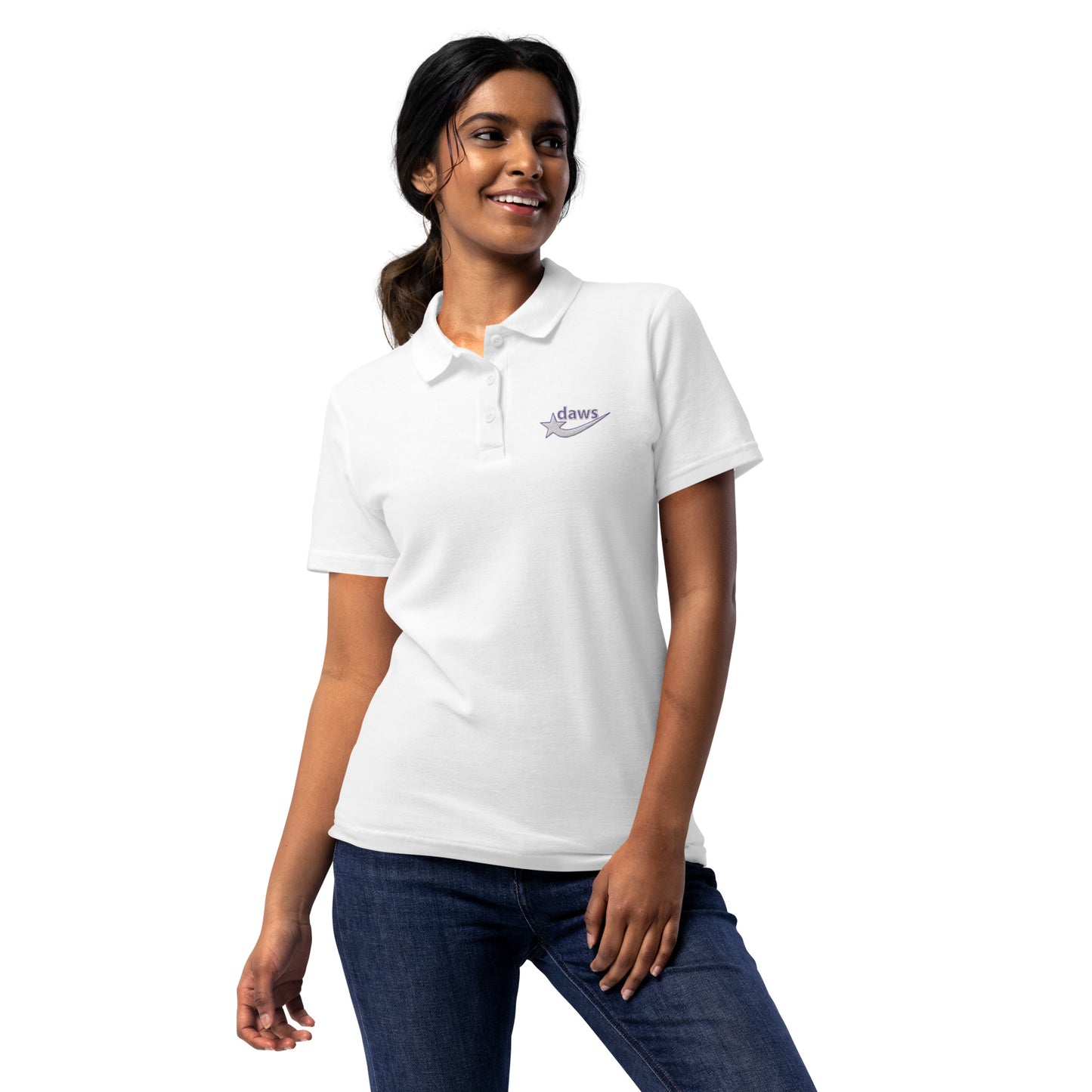 Daws embroidery logo Women’s pique polo shirt