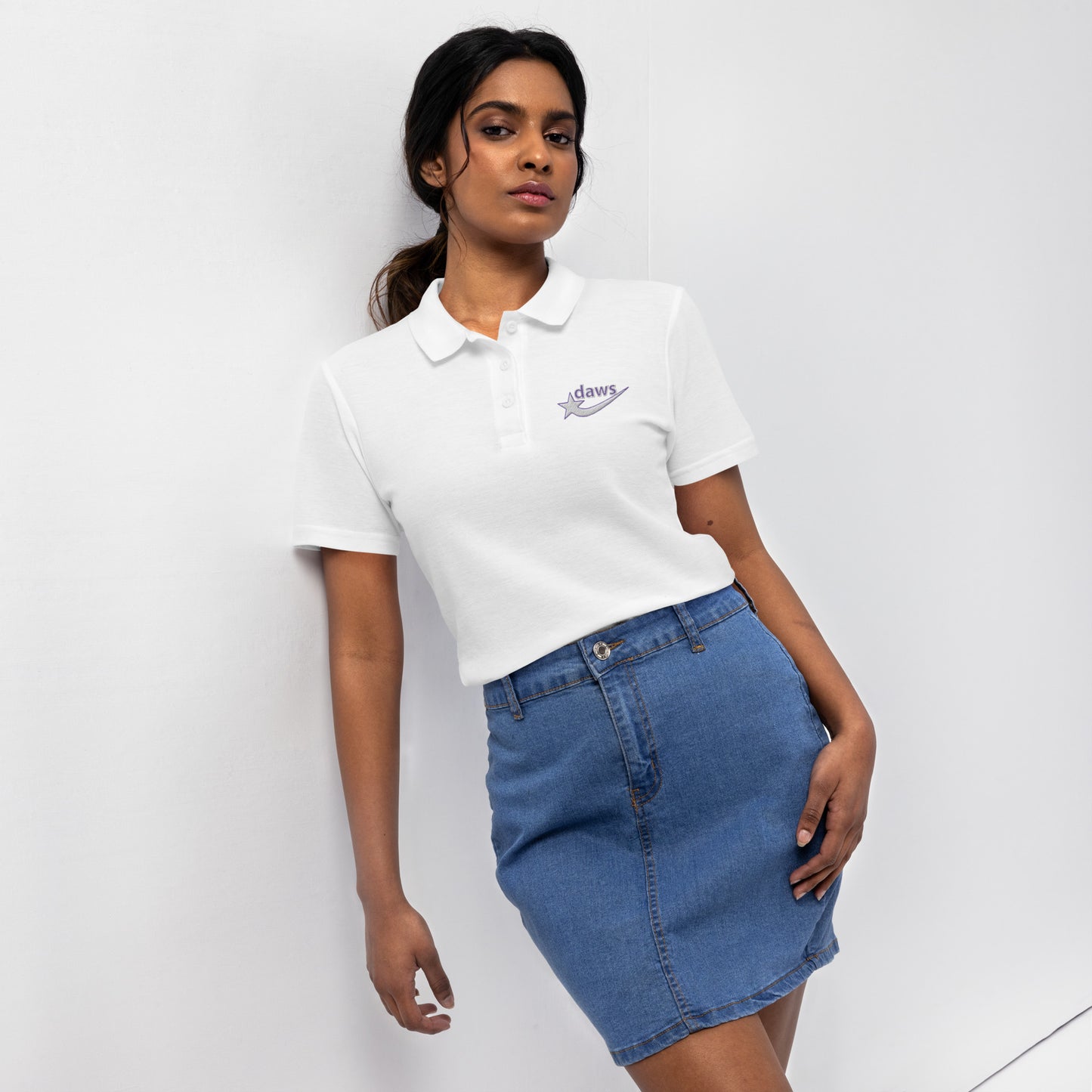 Daws embroidery logo Women’s pique polo shirt