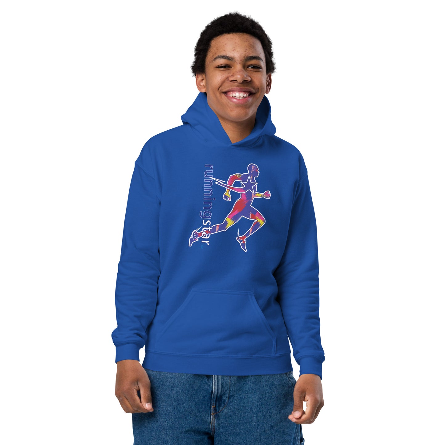 Daws running star multi color Youth heavy blend hoodie
