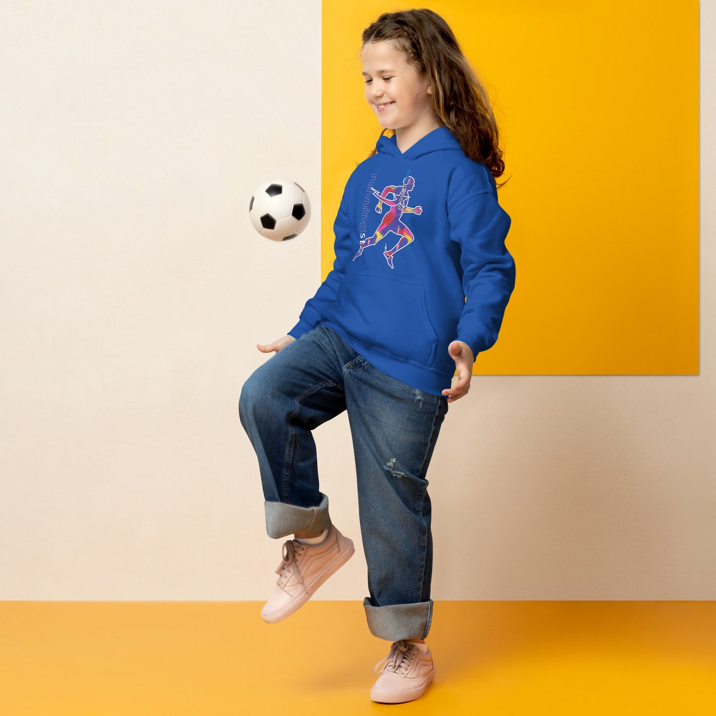 Daws running star multi color Youth heavy blend hoodie