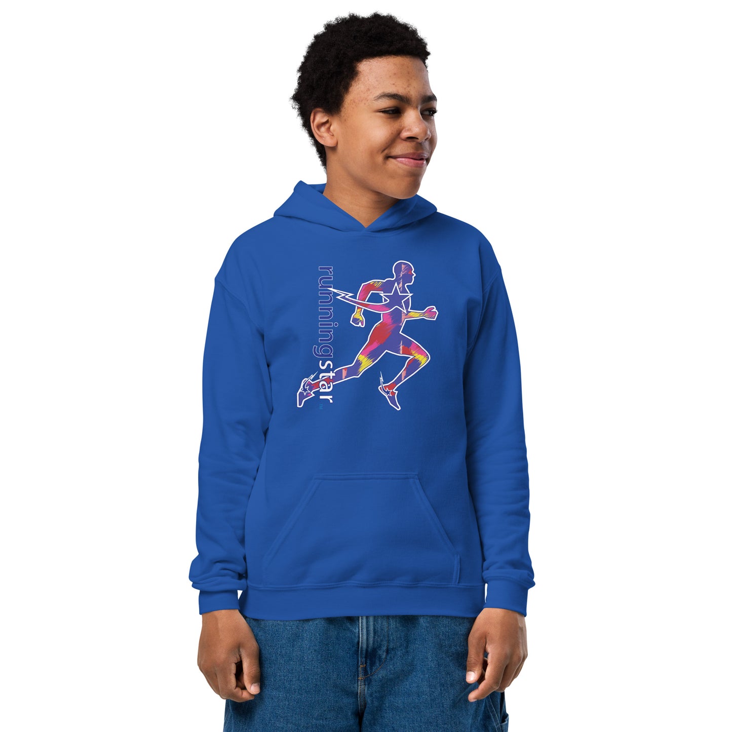 Daws running star multi color Youth heavy blend hoodie