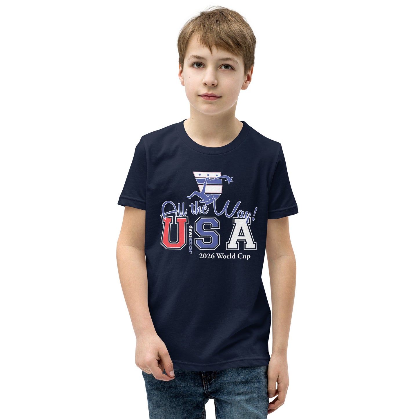 USA all the way world cup lightning strike Youth Short Sleeve T-Shirt