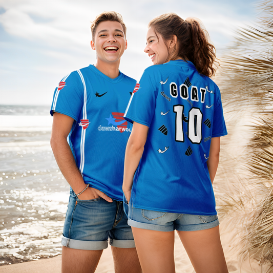 Daws soccer goat blue unisex sports jersey