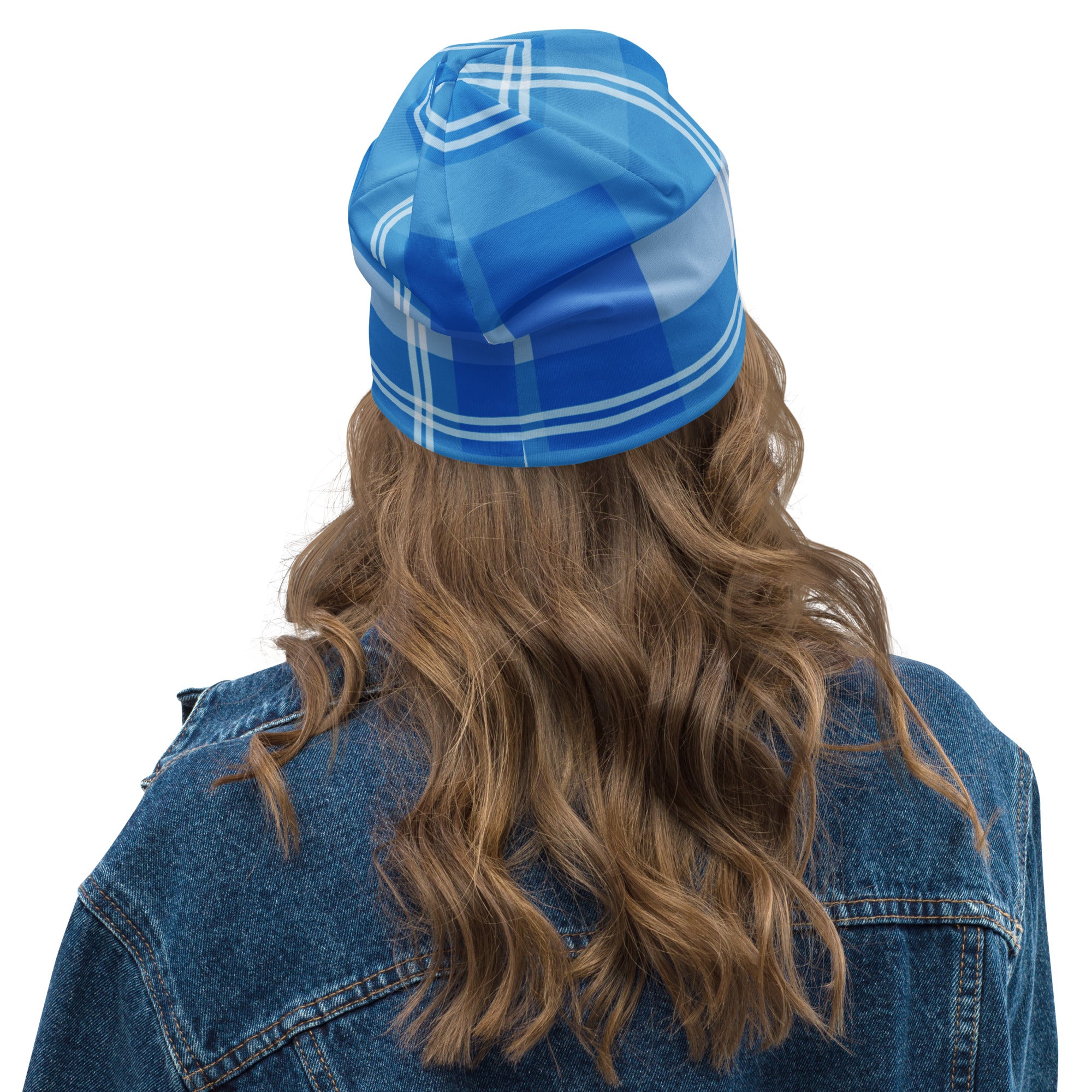 Daws blue plaid Beanie