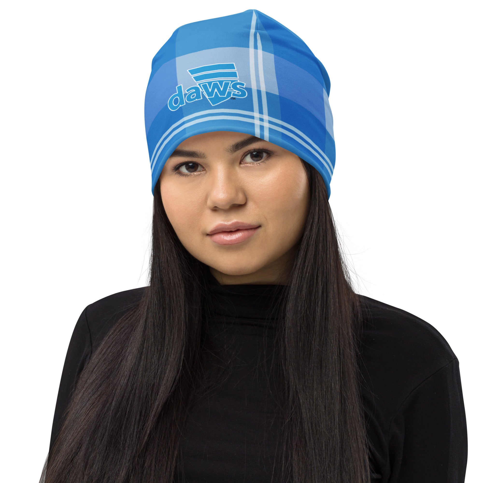 Daws blue plaid Beanie