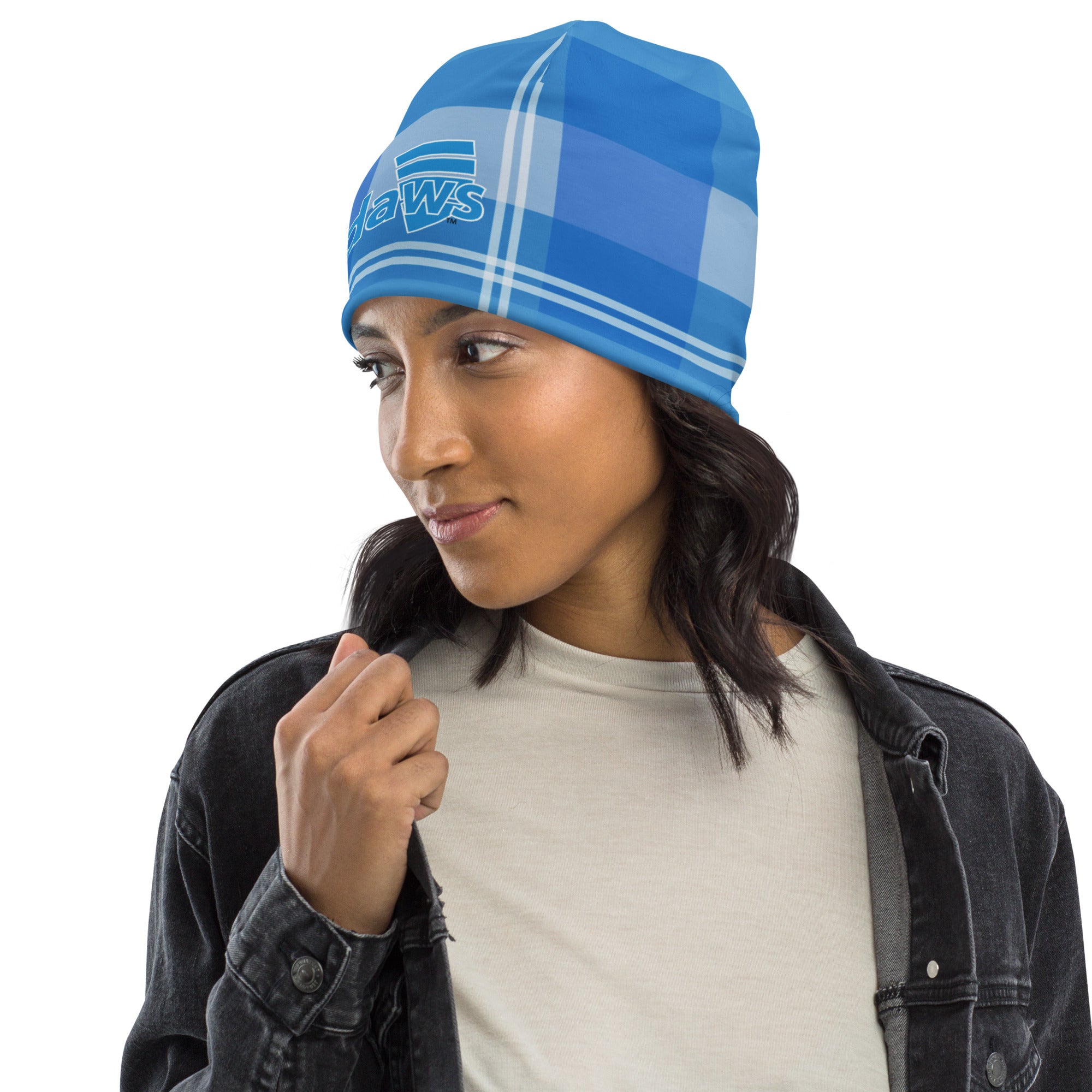 Daws blue plaid Beanie