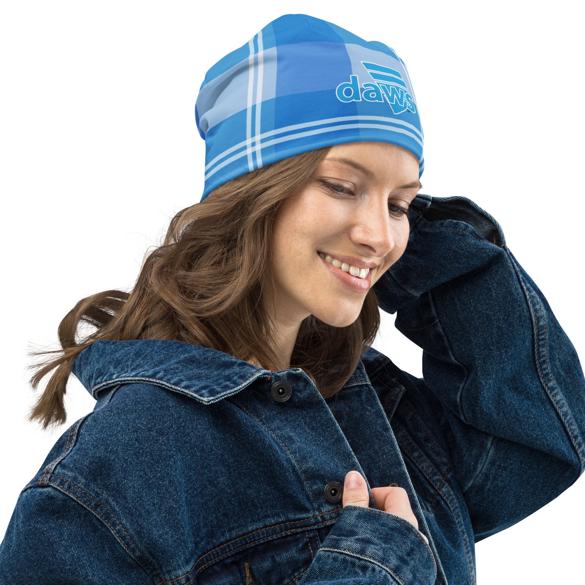 Daws blue plaid Beanie