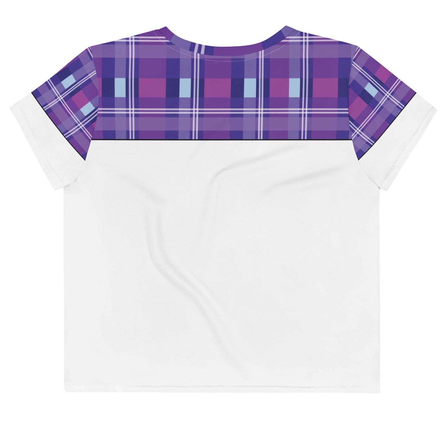 Daws logo purple plaid star accent Crop Tee