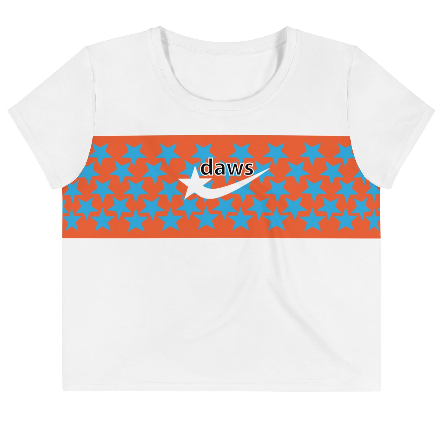 Daws Orange Starfly women's Crop Tee