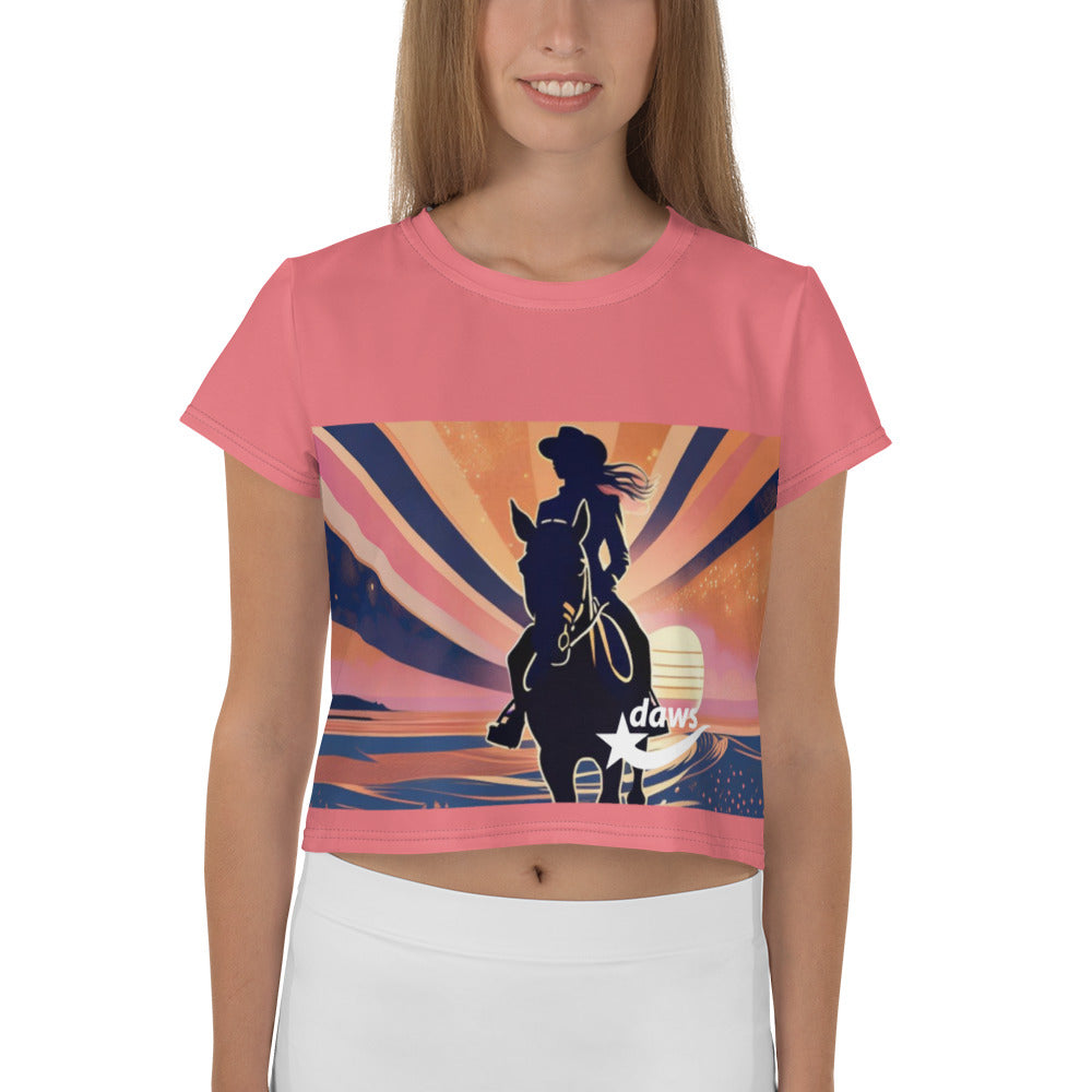 Daws beach cowgirl Crop Tee