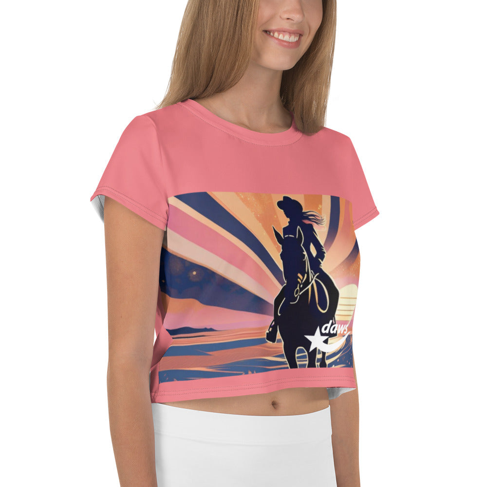 Daws beach cowgirl Crop Tee