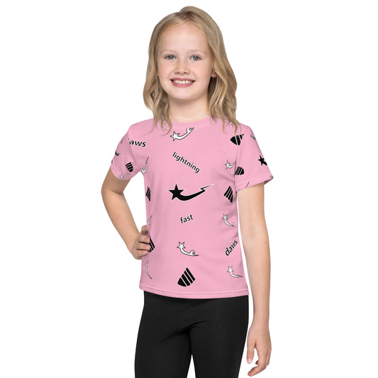 Daws lightning fast pink Kids crew neck t-shirt