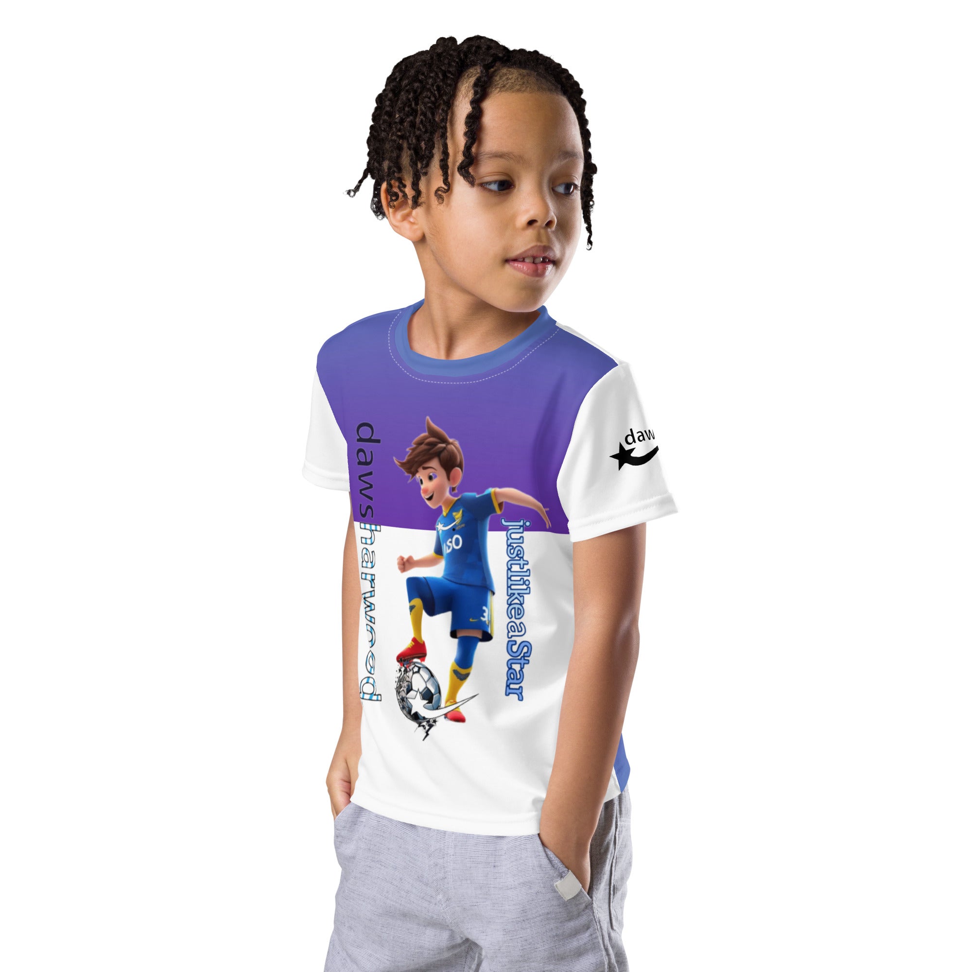 Daws just like a star youth Soccer shirt kids crew neck