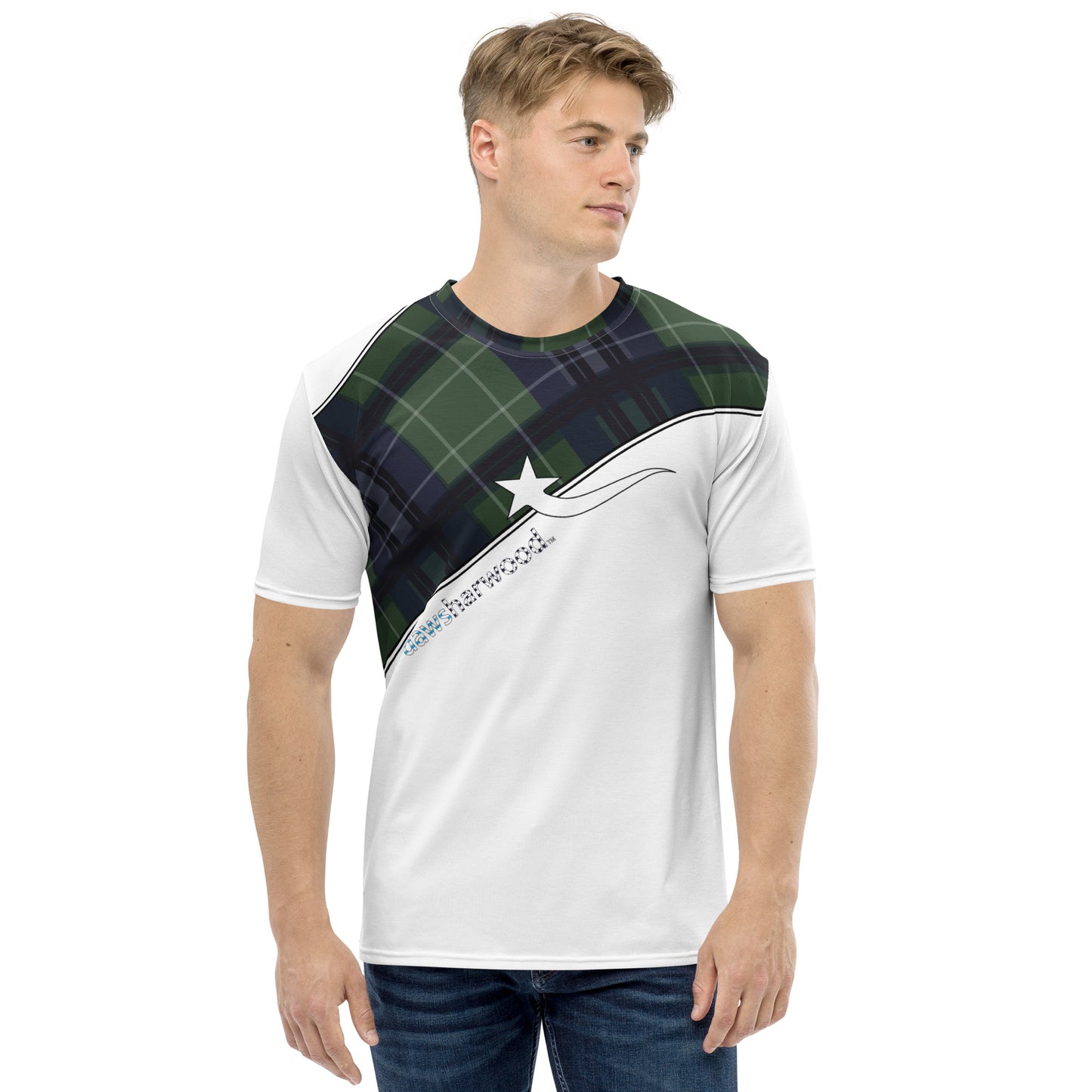 Daws fashion plaid slant Men's t-shirt