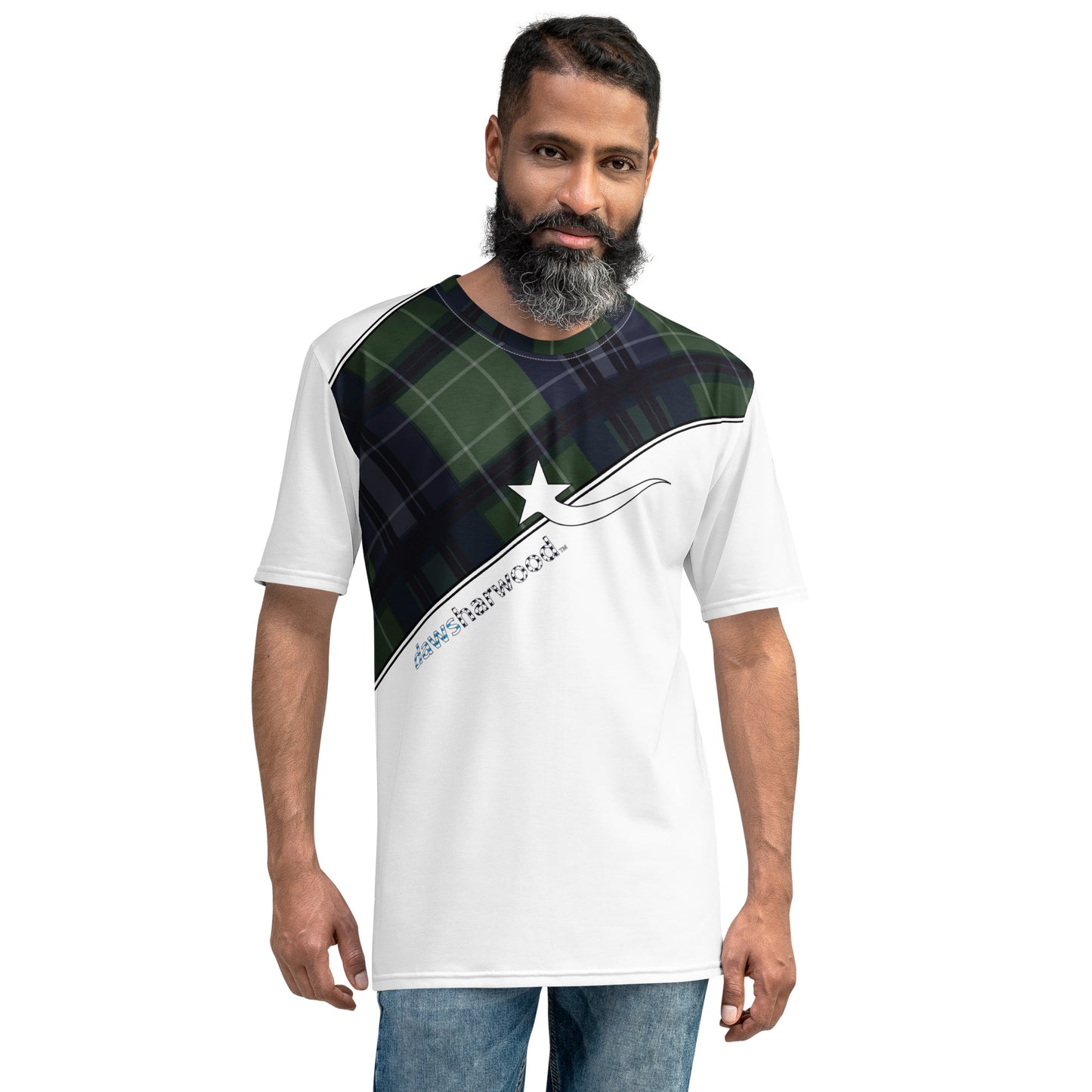 Daws fashion plaid slant Men's t-shirt