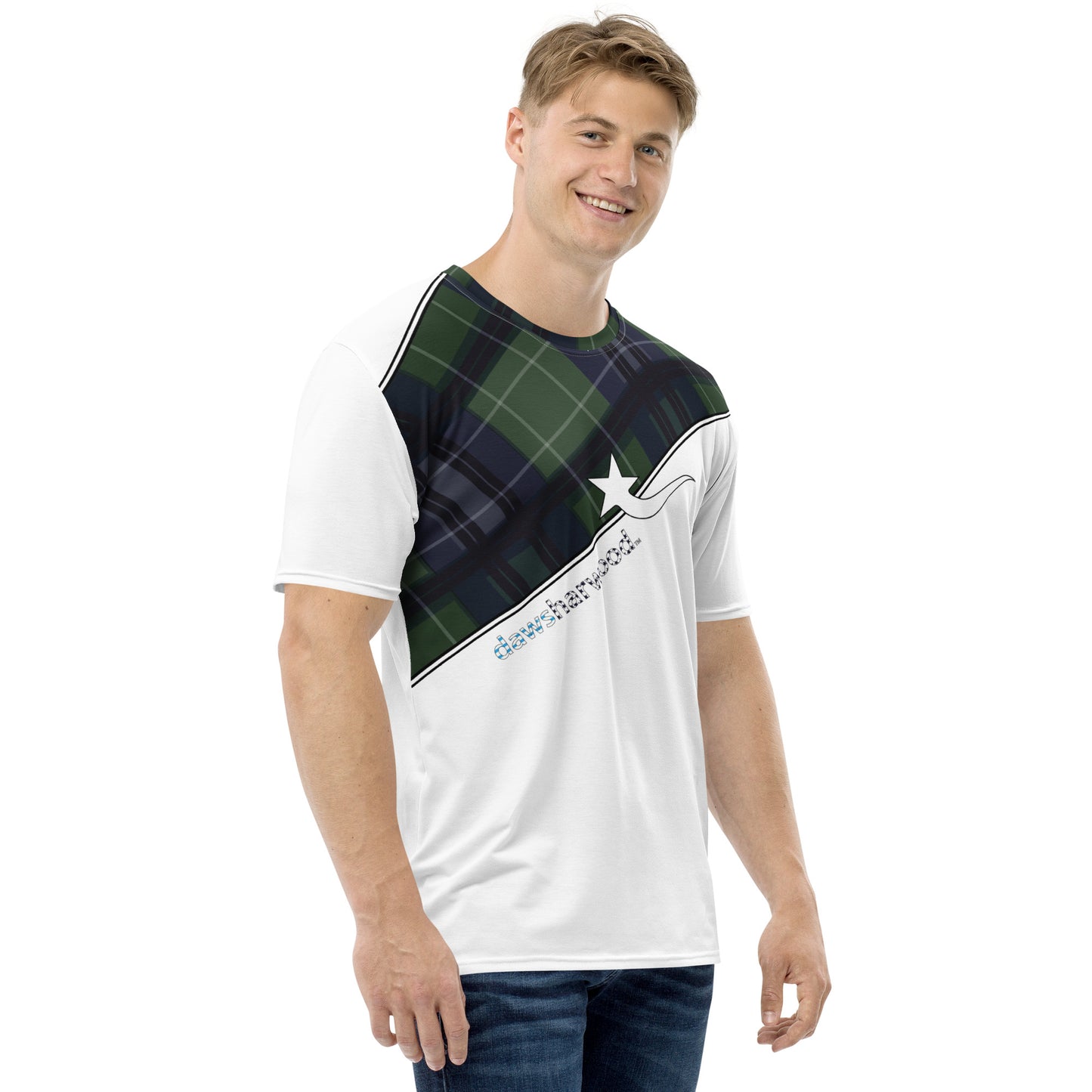 Daws fashion plaid slant Men's t-shirt