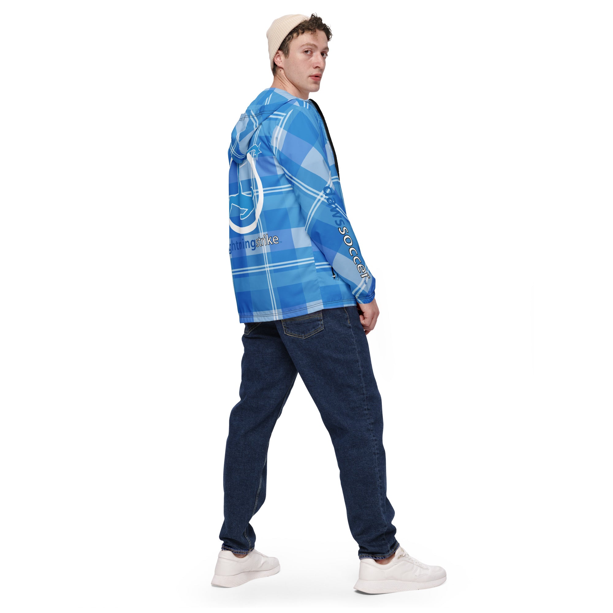 Daws soccer lightning strike plaid Men’s windbreaker