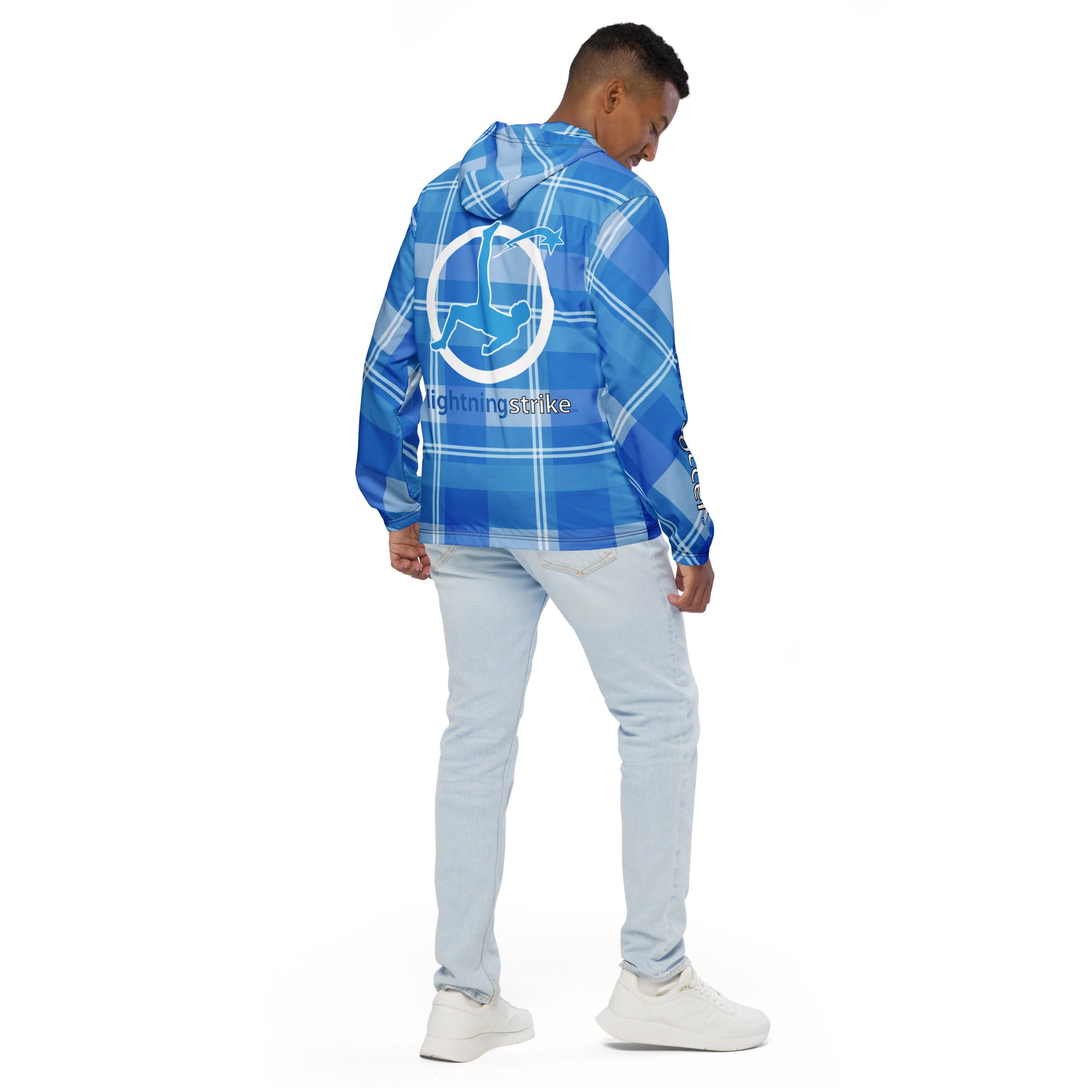 Daws soccer lightning strike plaid Men’s windbreaker