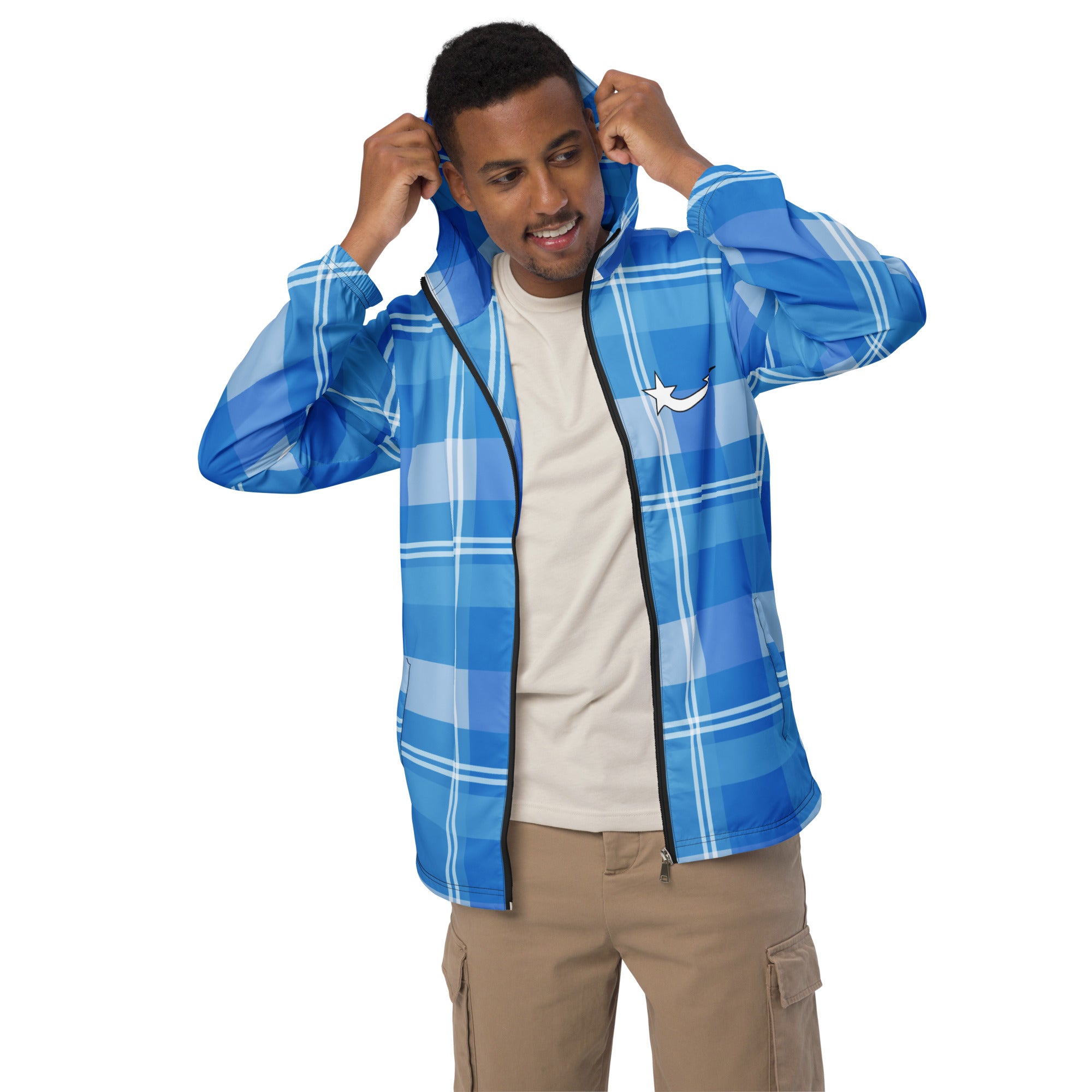 Daws soccer lightning strike plaid Men’s windbreaker