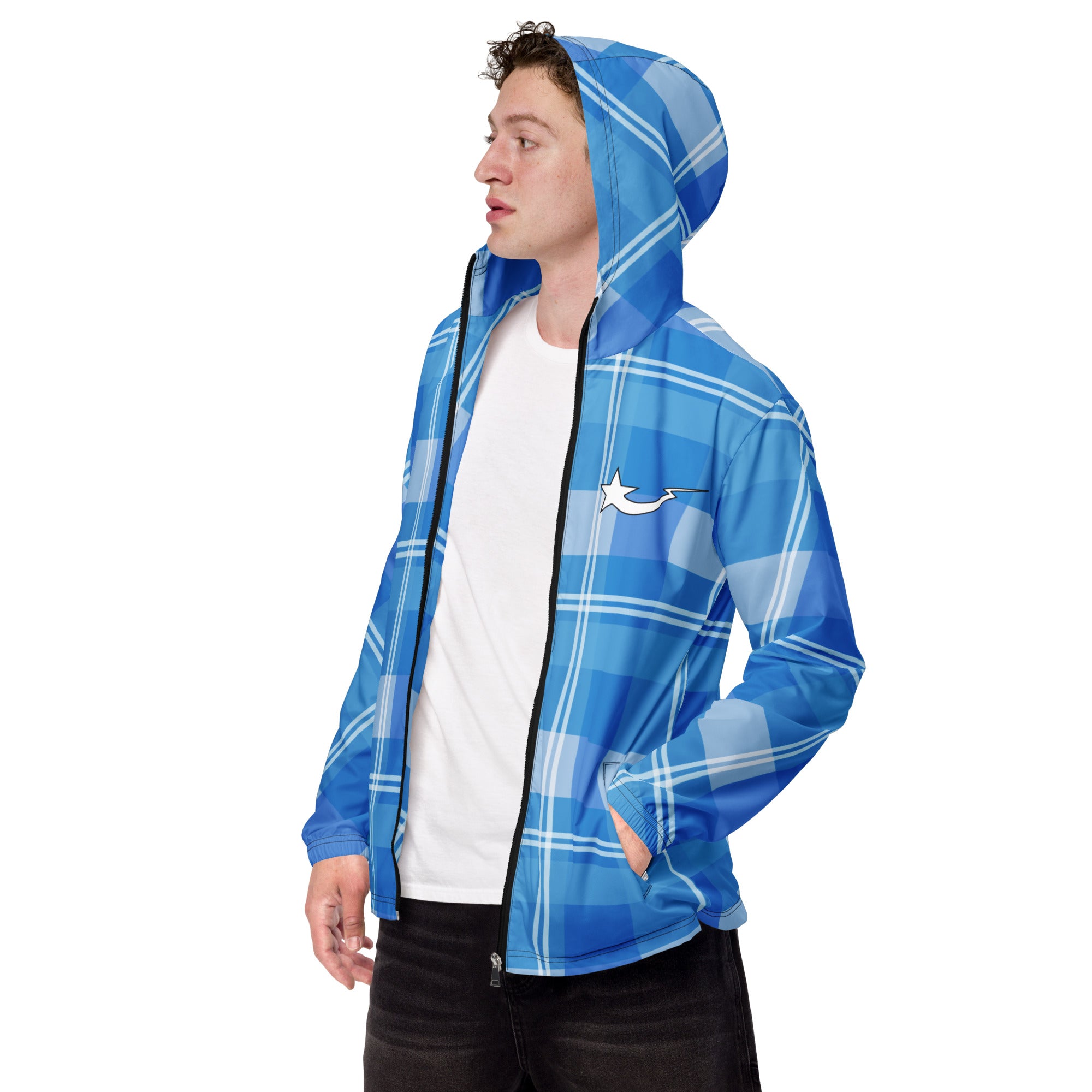 Daws soccer lightning strike plaid Men’s windbreaker