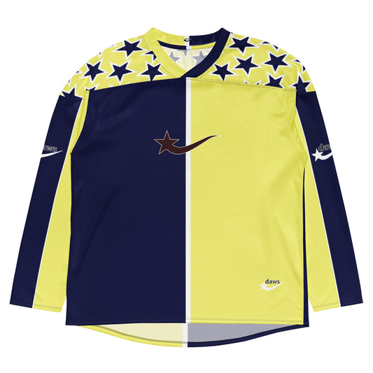 Daws omega navy and yellow Recycled hockey fan jersey