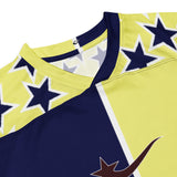 Daws omega navy and yellow Recycled hockey fan jersey