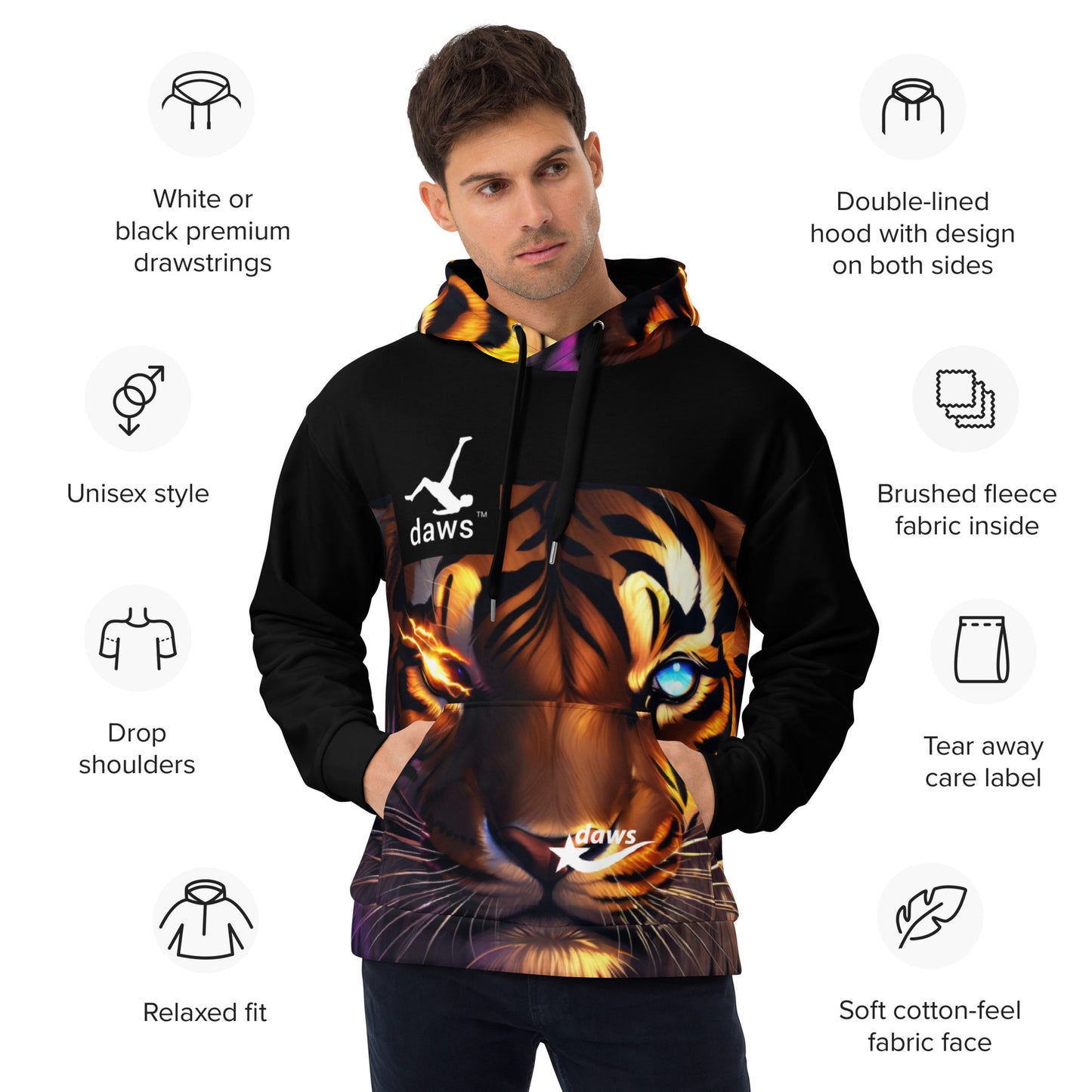 Eye of the tiger Daws Unisex Hoodie