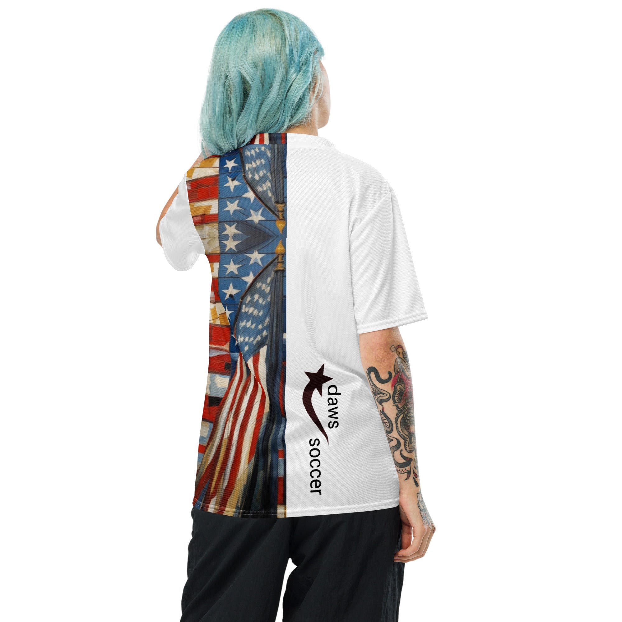 Daws American flag Recycled unisex soccer jersey