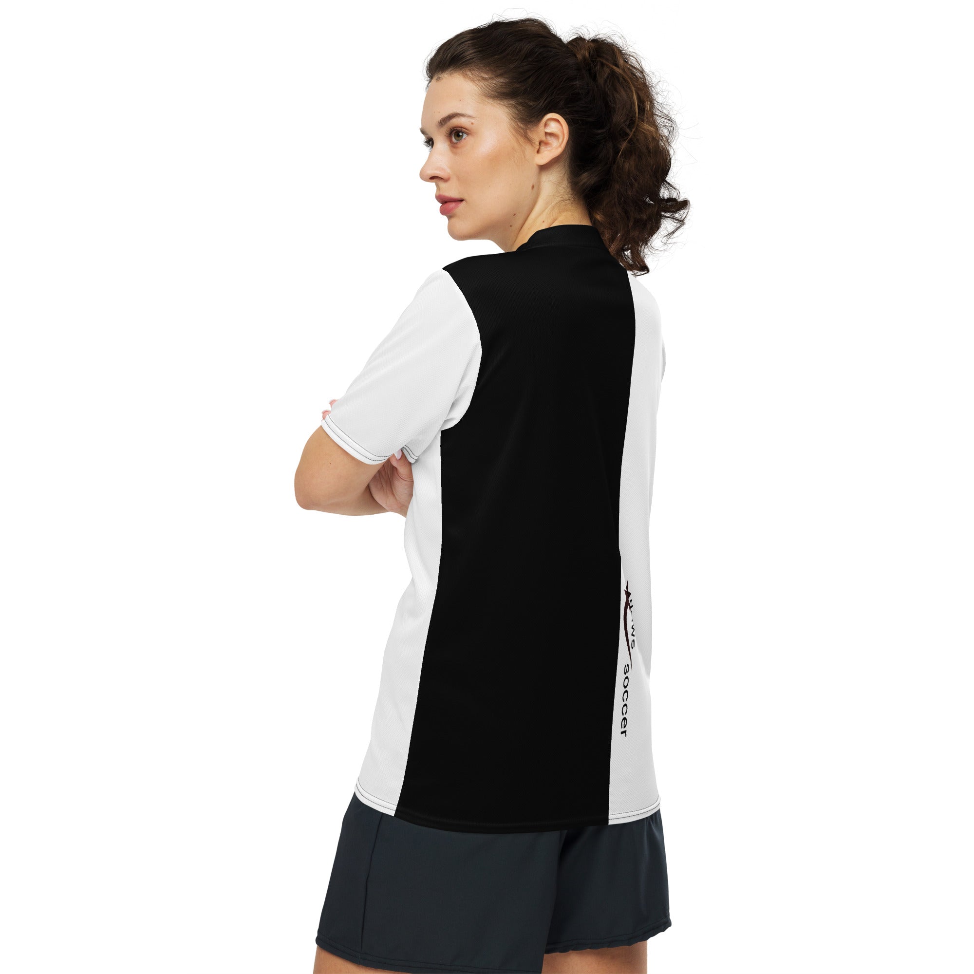 Daws soccer black and white Recycled unisex sports jersey