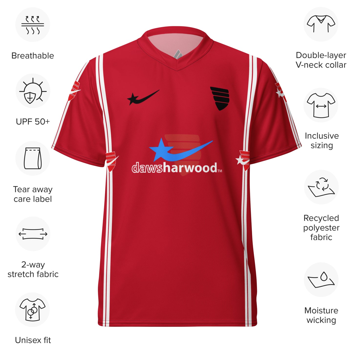 Daws soccer goat red unisex sports jersey