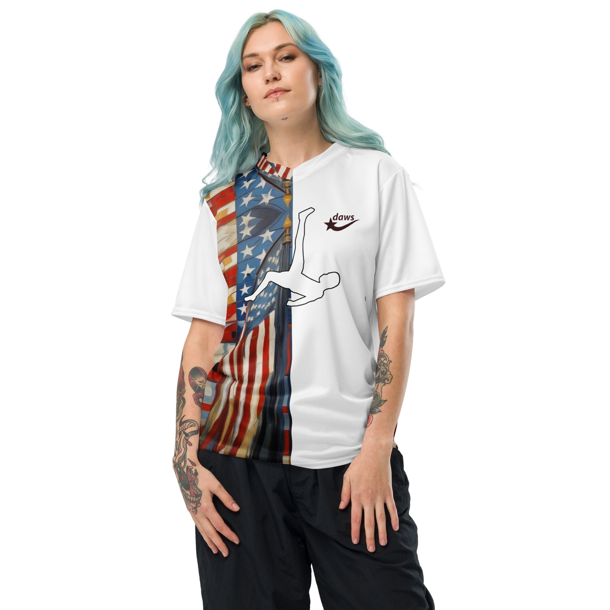 Daws American flag Recycled unisex soccer jersey