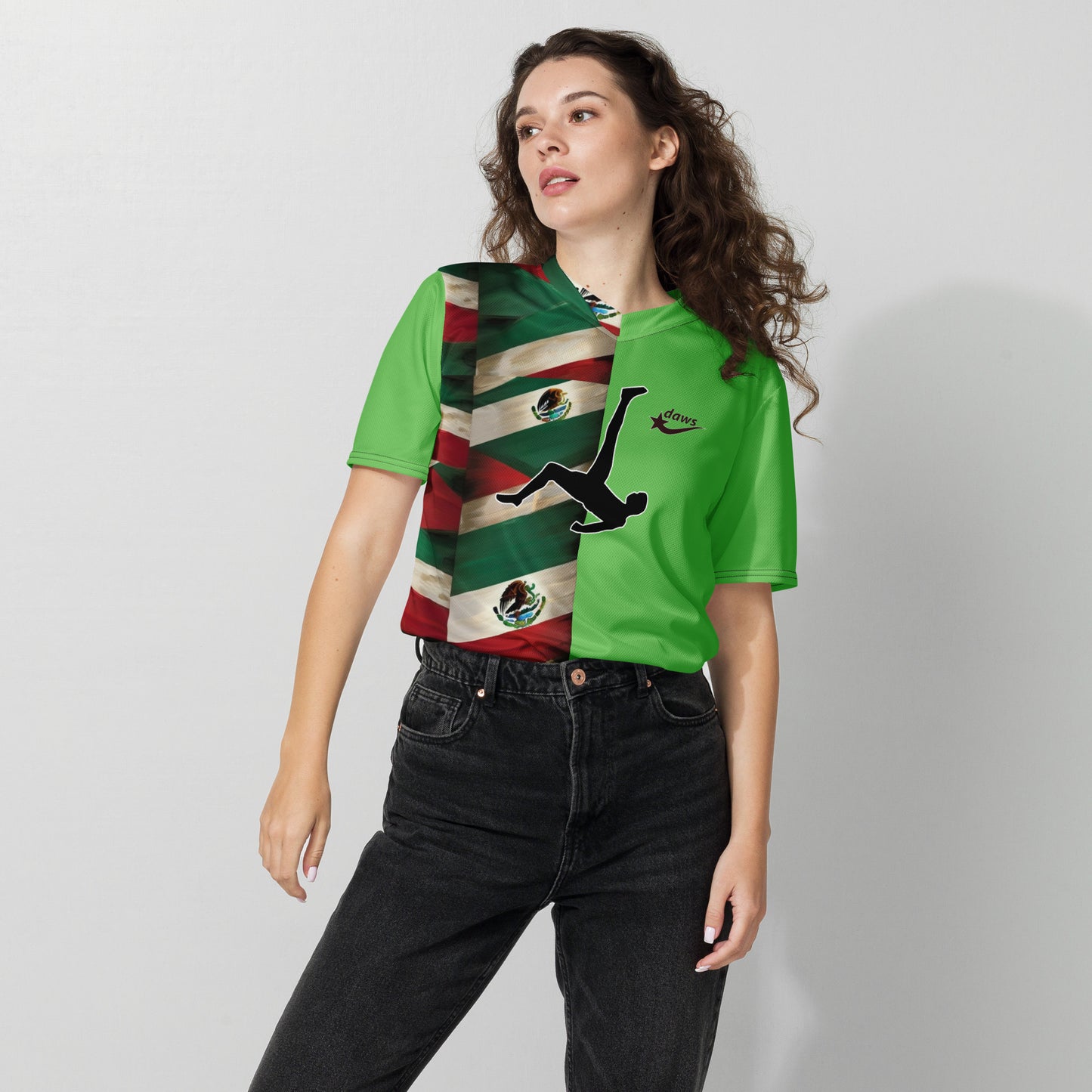 Daws Mexico flag Recycled unisex soccer jersey